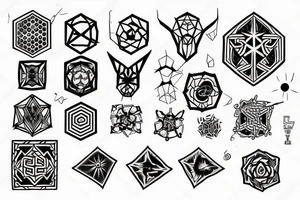 tattoo, hexagon, norse style tattoo idea