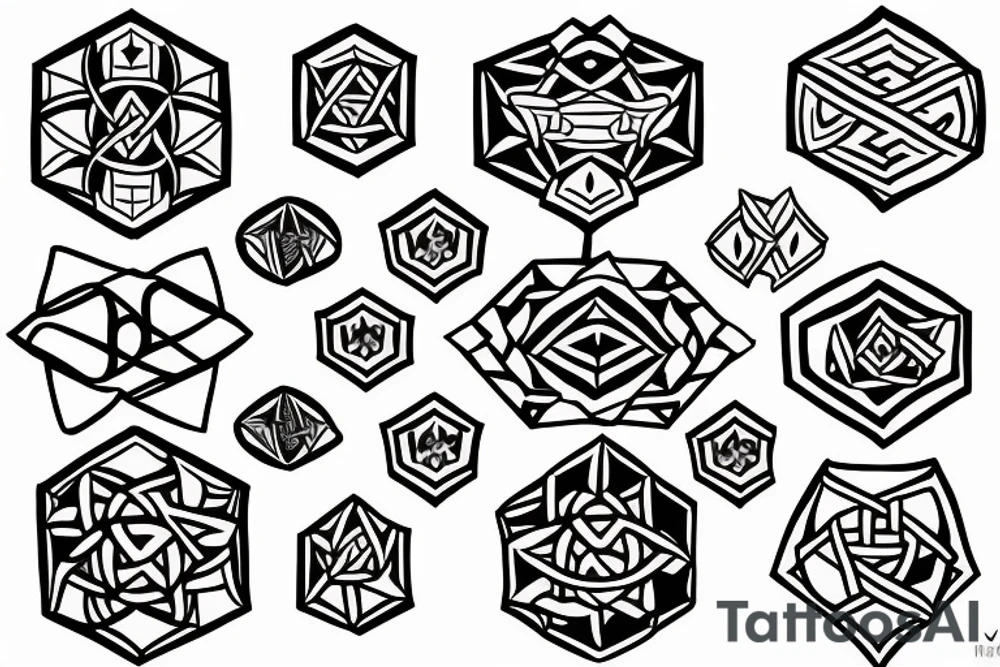 tattoo, hexagon, norse style tattoo idea