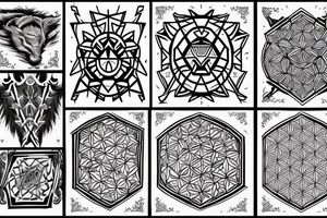 tattoo, hexagon, norse style tattoo idea