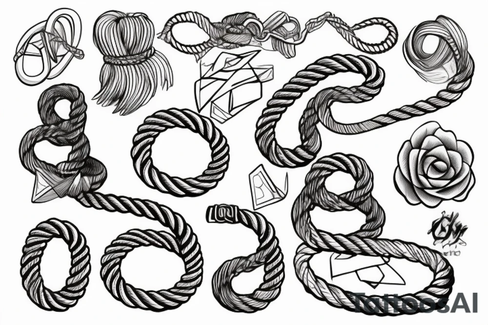a rope attached to a rock tattoo idea
