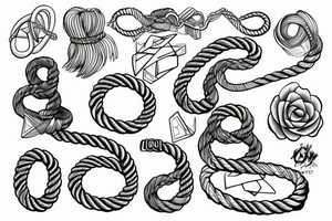 a rope attached to a rock tattoo idea