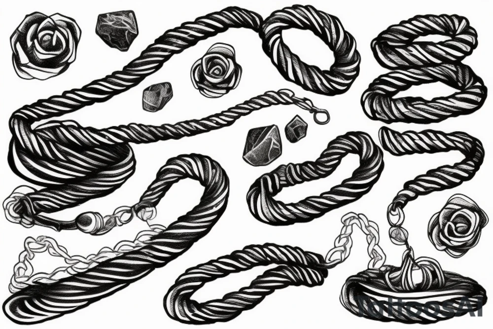 a rope attached to a rock tattoo idea