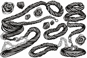 a rope attached to a rock tattoo idea