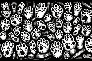 dog paw with dagger tattoo idea