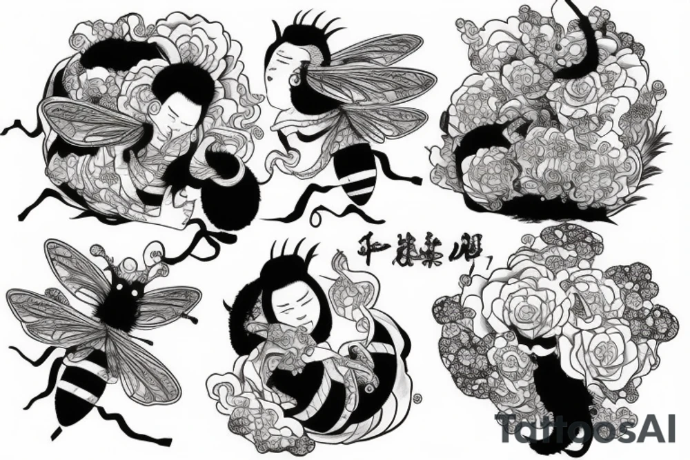 Bee hive love partner soul mate tattoo idea