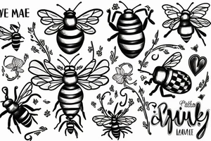 Bee hive love partner soul mate tattoo idea