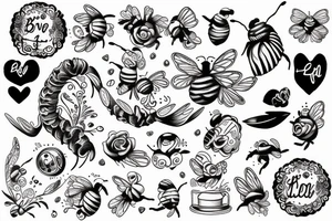 Bee hive love partner soul mate tattoo idea