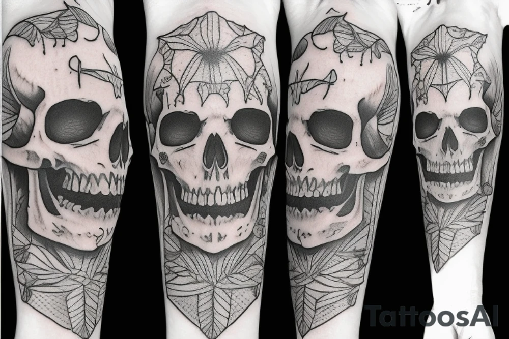 Hanging skeleton tattoo idea