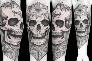 Hanging skeleton tattoo idea