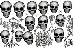 Hanging skeleton tattoo idea
