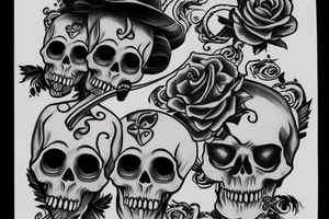 skull smoking a cigar tattoo idea