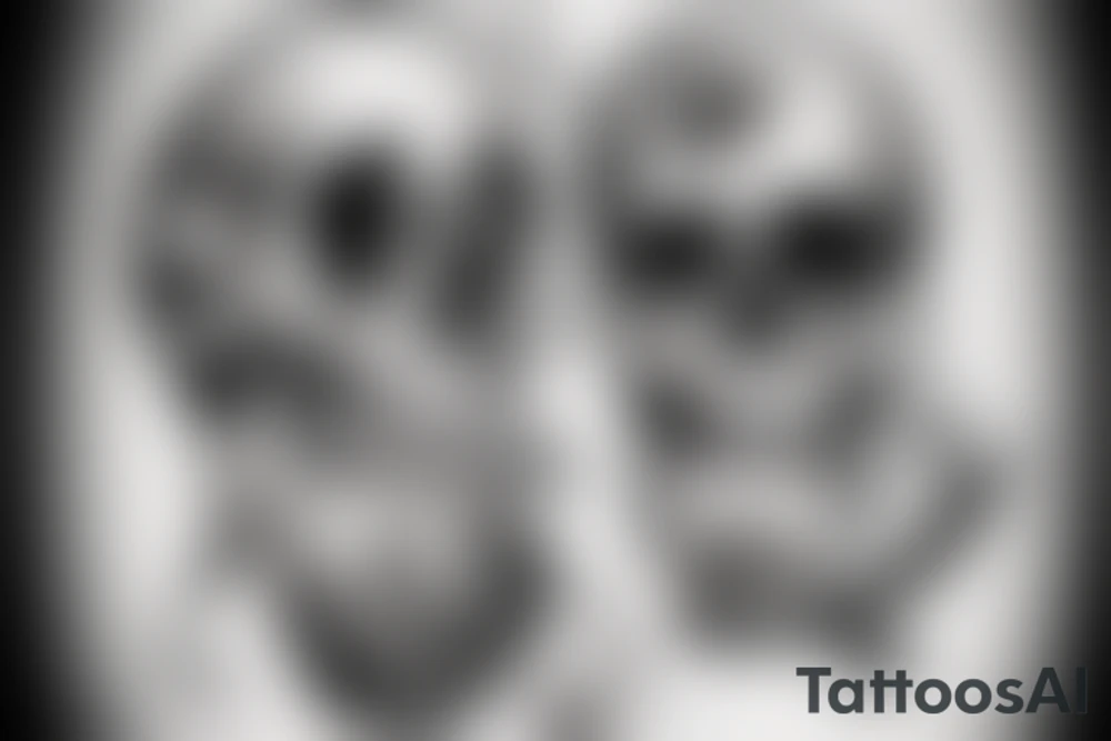 skull smoking a cigar tattoo idea