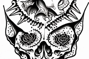 Skeleton hanged by the neck tattoo idea