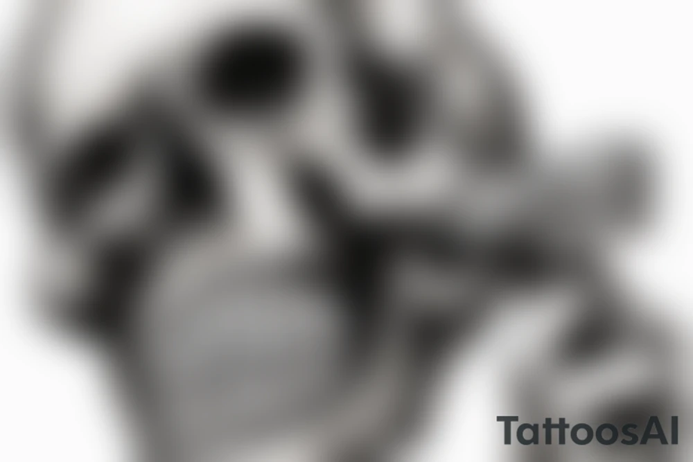 skull smoking a cigar tattoo idea