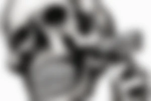 skull smoking a cigar tattoo idea