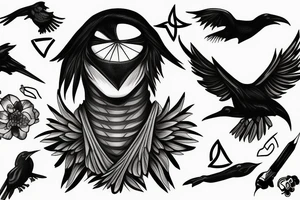 A raven with a sharingan tattoo idea