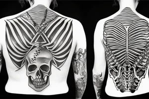 Skeleton hanged by the neck tattoo idea