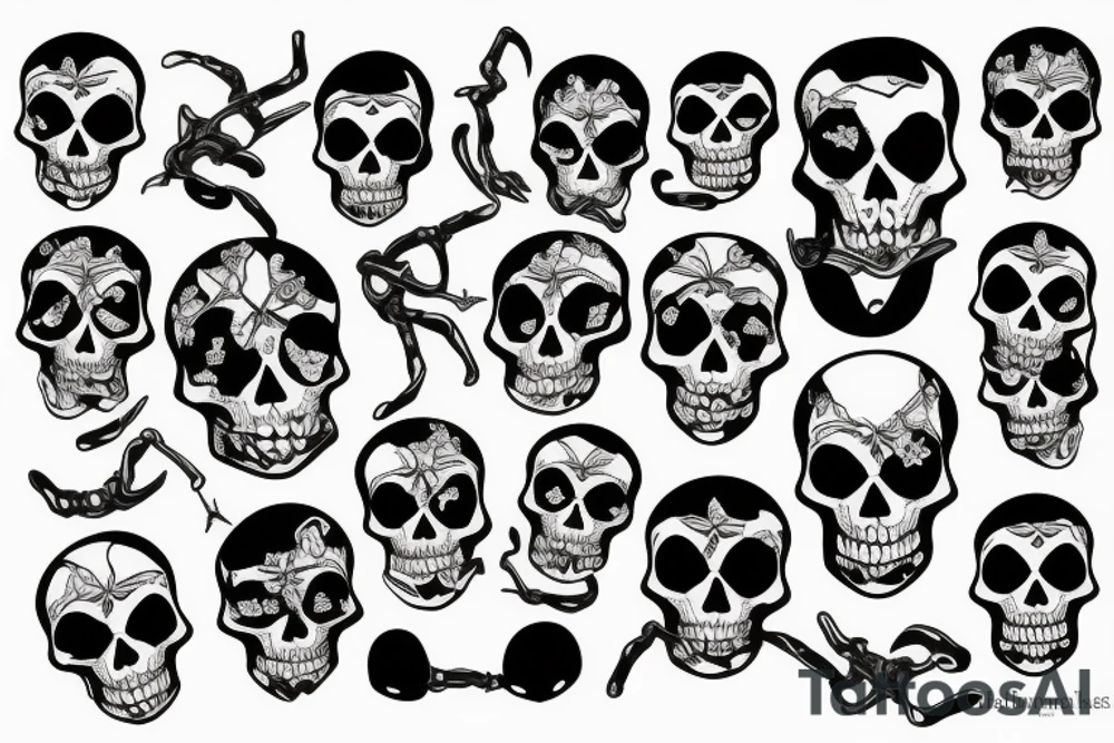 Skeleton hanged by the neck tattoo idea