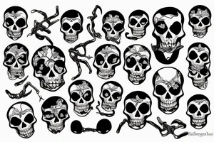 Skeleton hanged by the neck tattoo idea