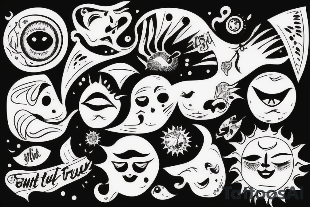 Don't trust everything, sun tattoo idea
