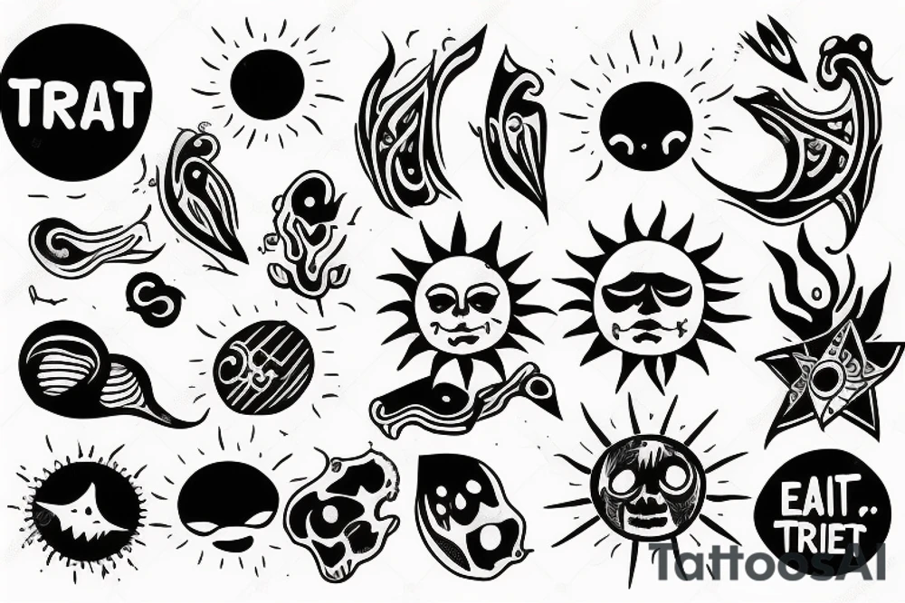 Don't trust everything, sun tattoo idea