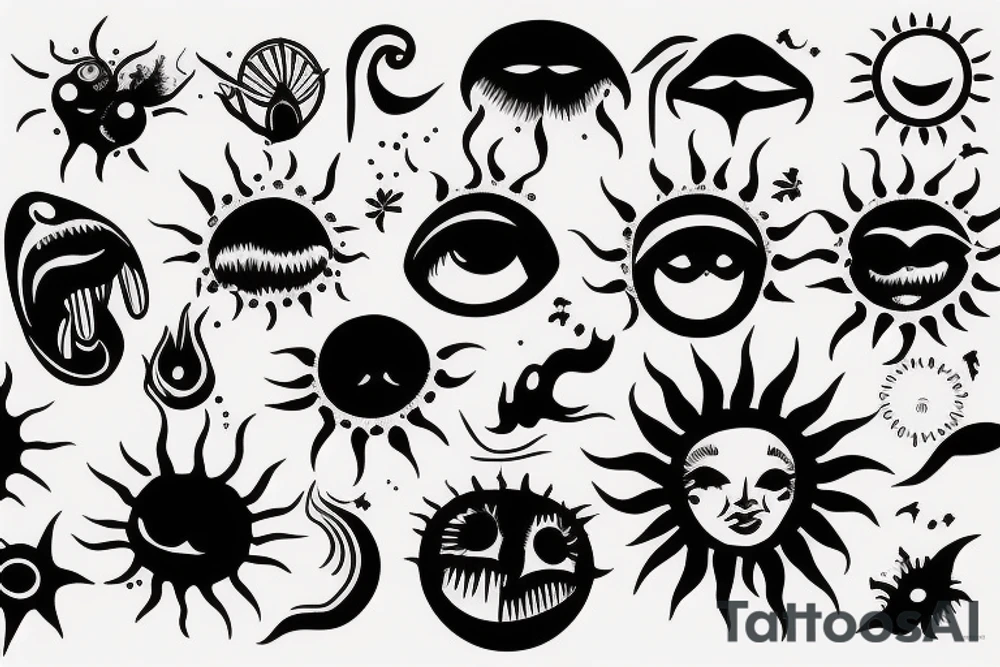 Don't trust everything, sun tattoo idea
