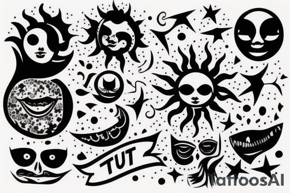 Don't trust everything, sun tattoo idea