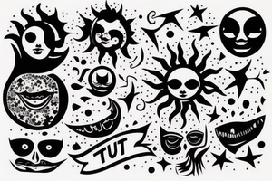 Don't trust everything, sun tattoo idea