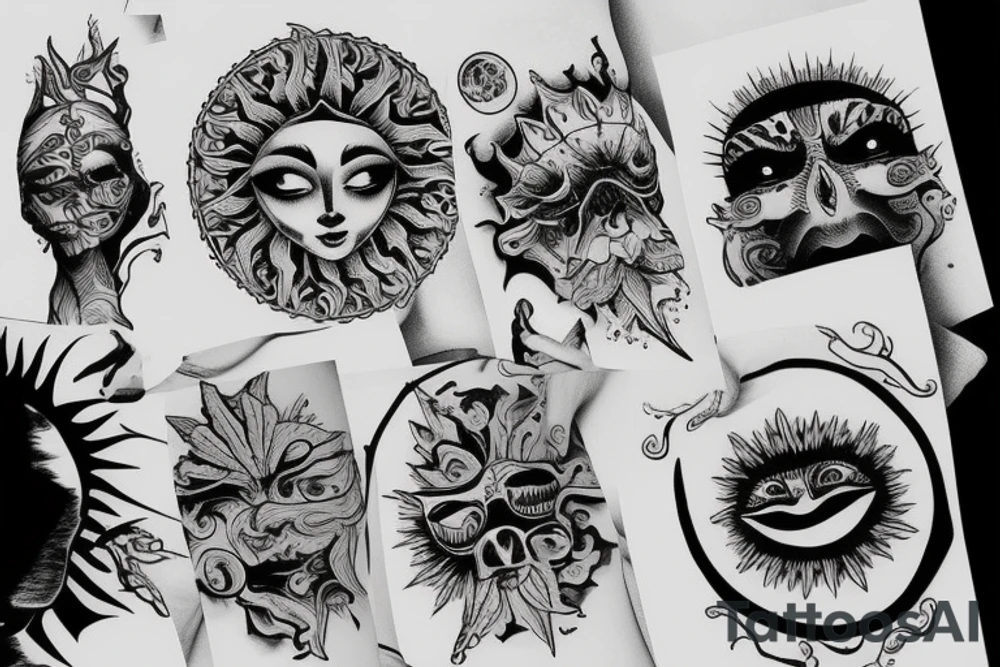 Don't trust everything, sun tattoo idea