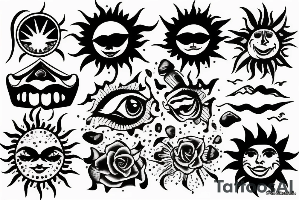 Don't trust everything, sun tattoo idea