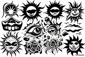 Don't trust everything, sun tattoo idea