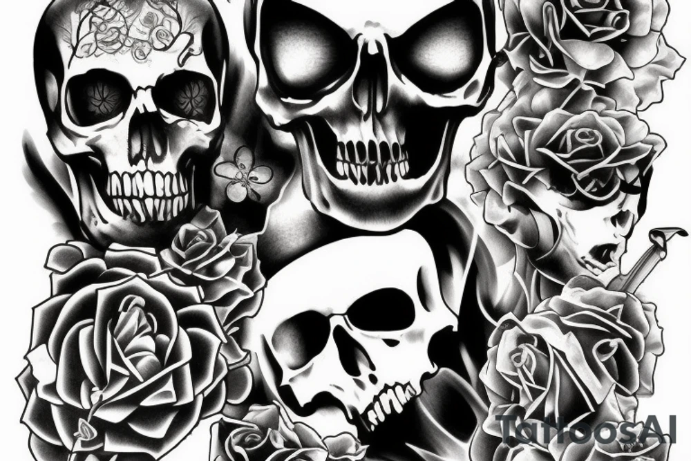 Death play with people tattoo idea