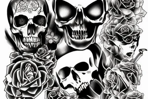 Death play with people tattoo idea