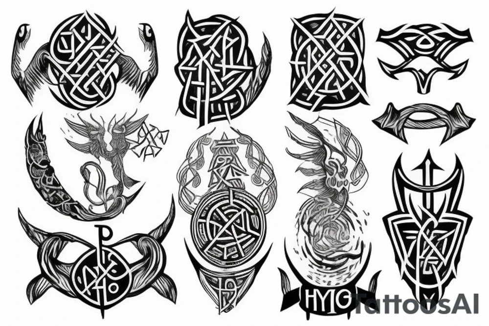 God Hel with runes tattoo idea