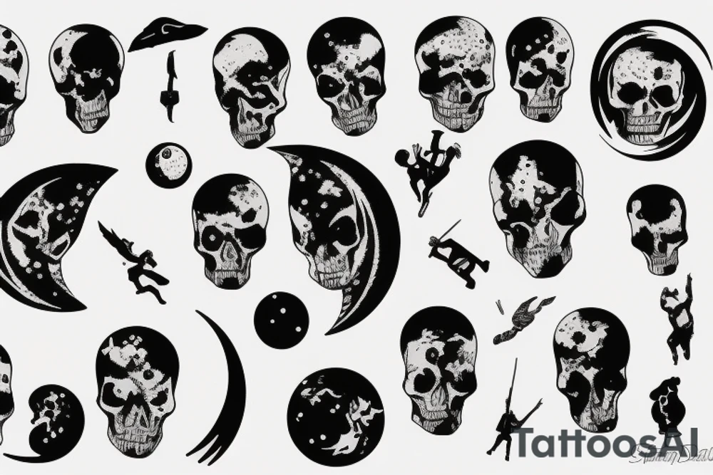 Death walking on the moon tattoo idea
