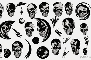 Death walking on the moon tattoo idea