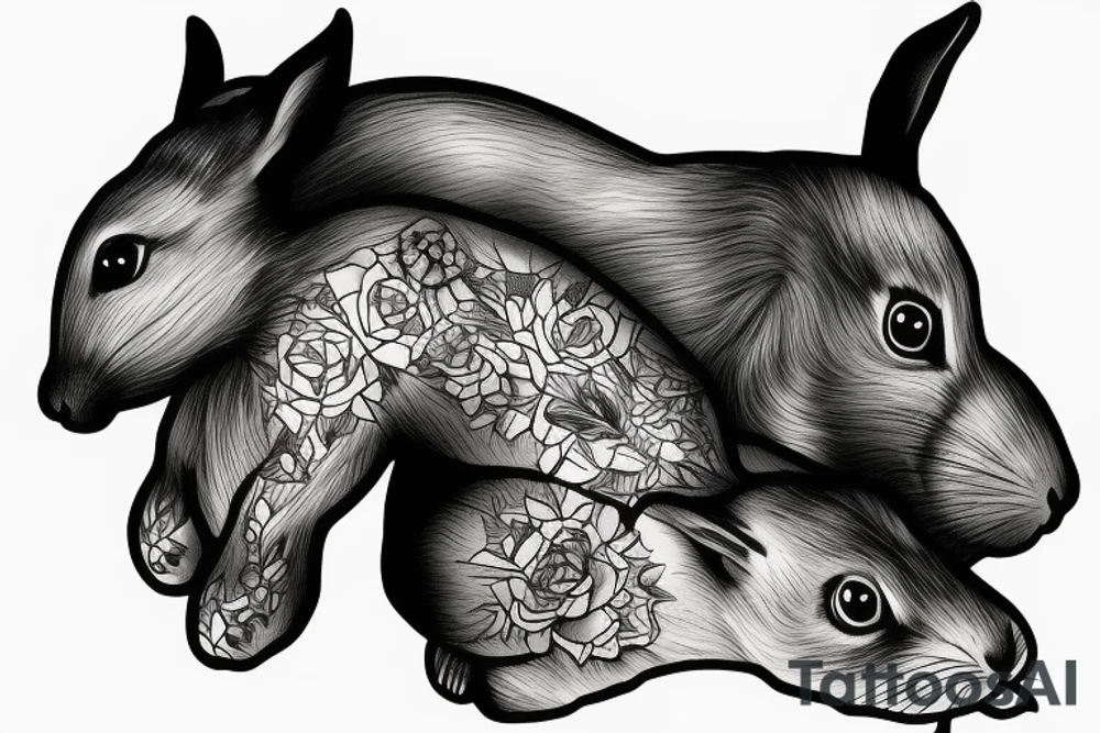 A rabbit is a mother to the horse and rat. Her heart and soul tattoo idea