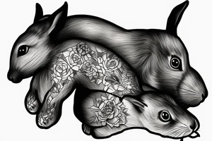 A rabbit is a mother to the horse and rat. Her heart and soul tattoo idea