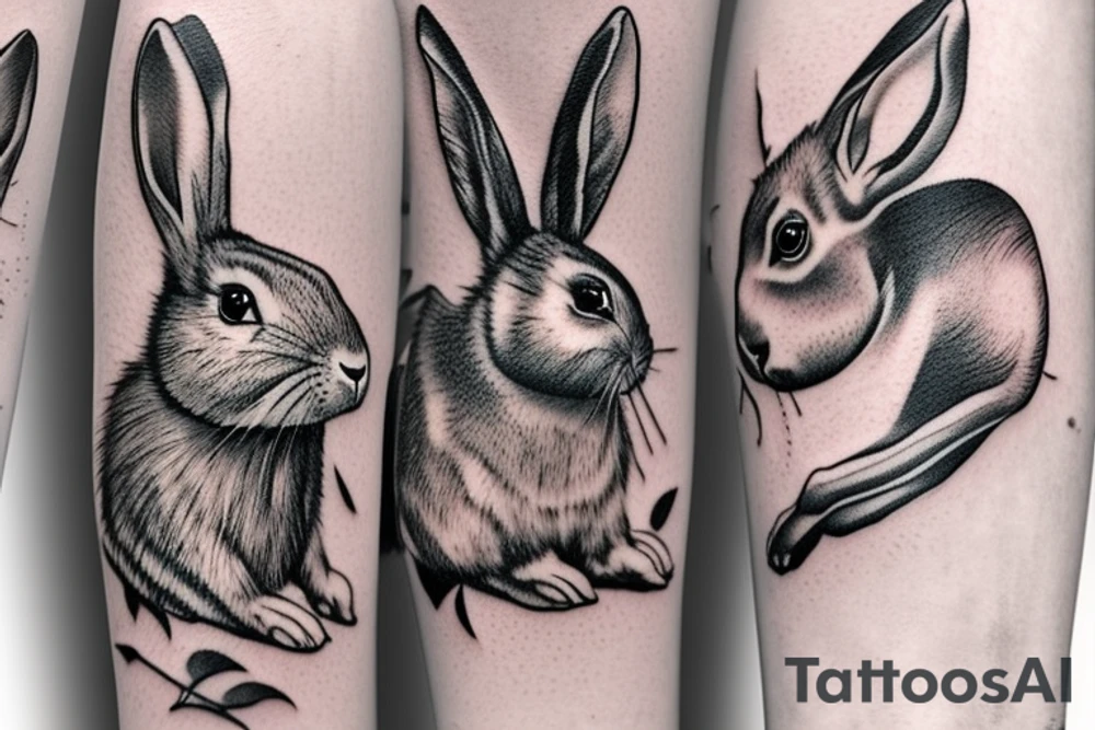 A rabbit,  horse and rat. They are family. tattoo idea