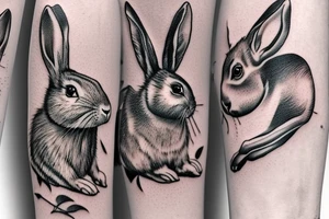A rabbit,  horse and rat. They are family. tattoo idea