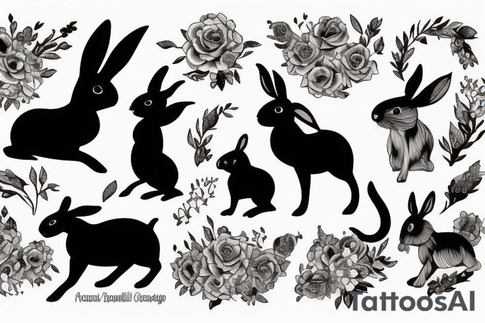 A rabbit, horse and rat. They are family. tattoo idea