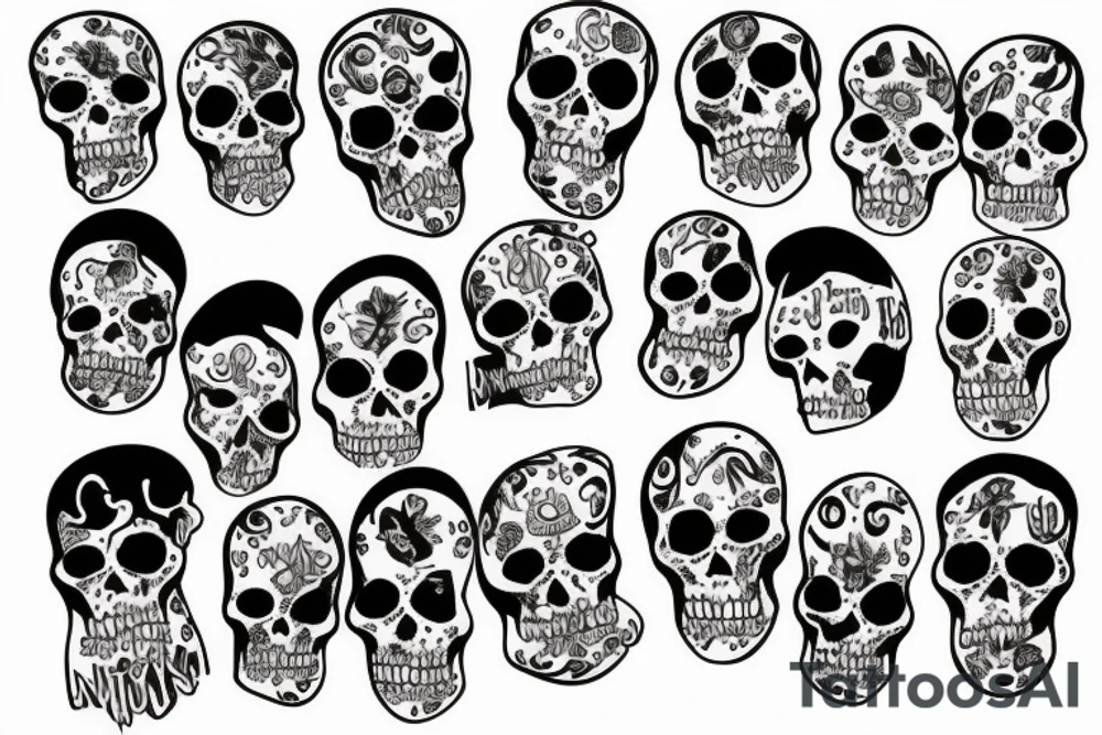 Day if the dead family tattoo idea
