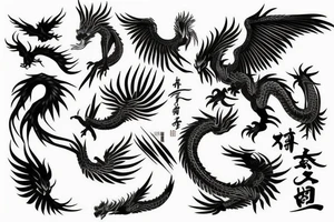 Ting yang phoenix and dragon tattoo idea