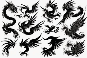 Ting yang phoenix and dragon tattoo idea