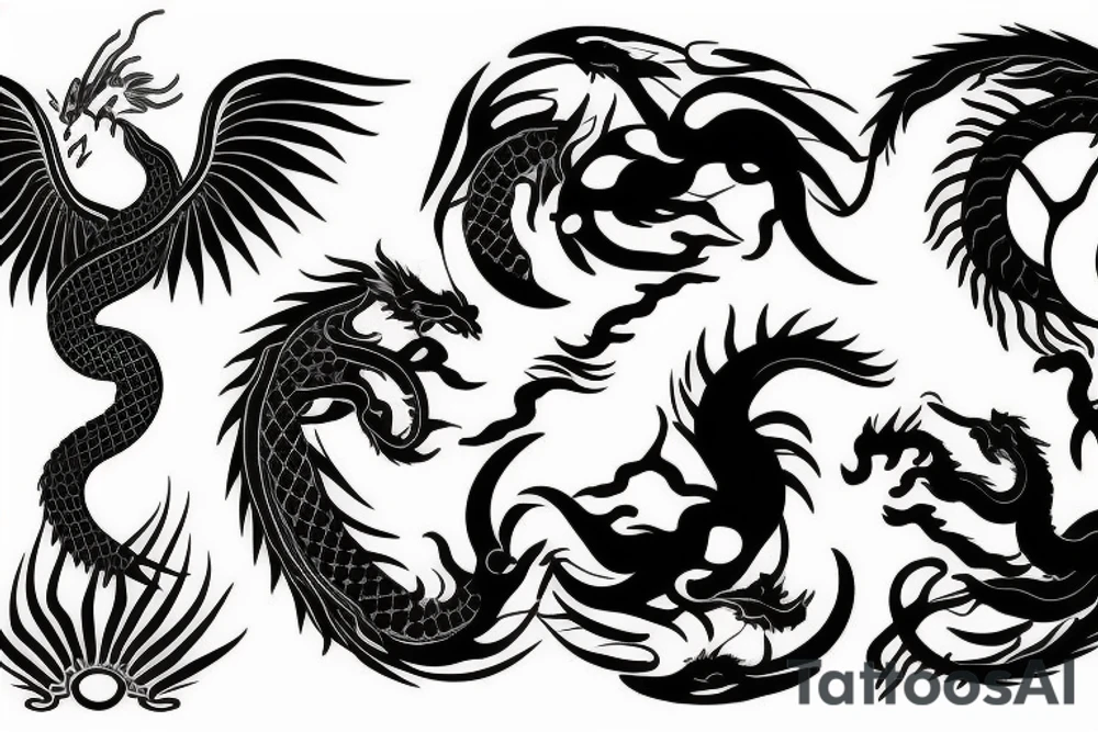 Ying yang phoenix and dragon tattoo idea