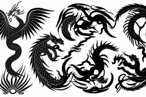 Ying yang phoenix and dragon tattoo idea