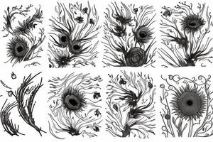 Thin line Van Gogh nature tattoo idea