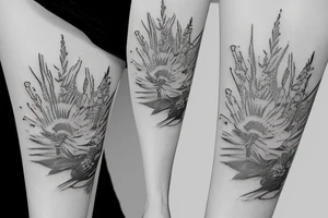 Thin line Van Gogh nature tattoo idea