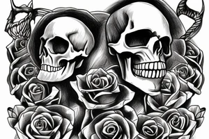 skull hourglass claws tattoo idea