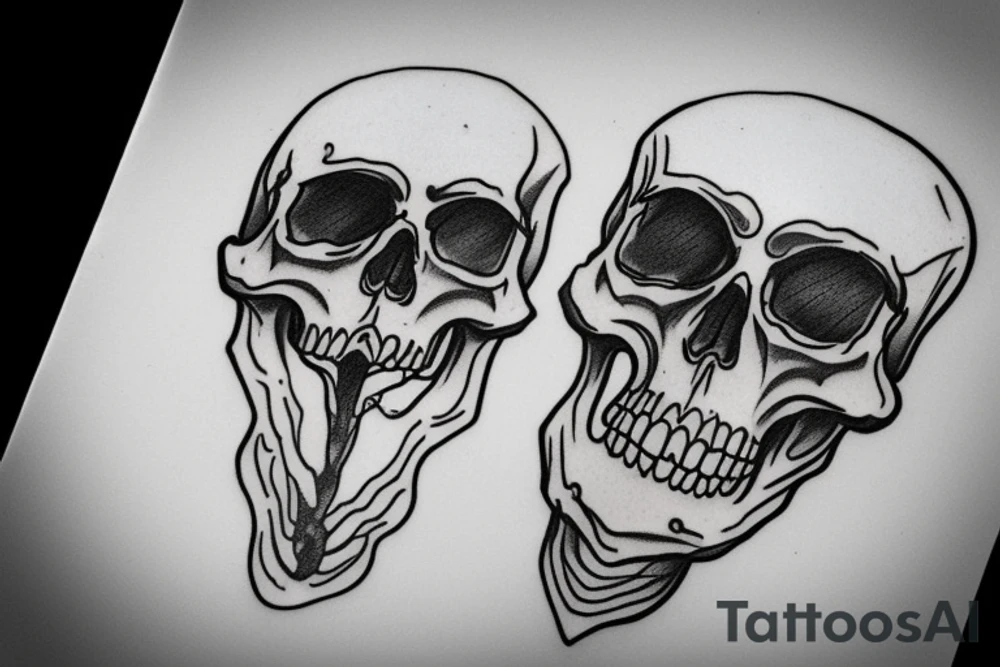 skull hourglass claws tattoo idea